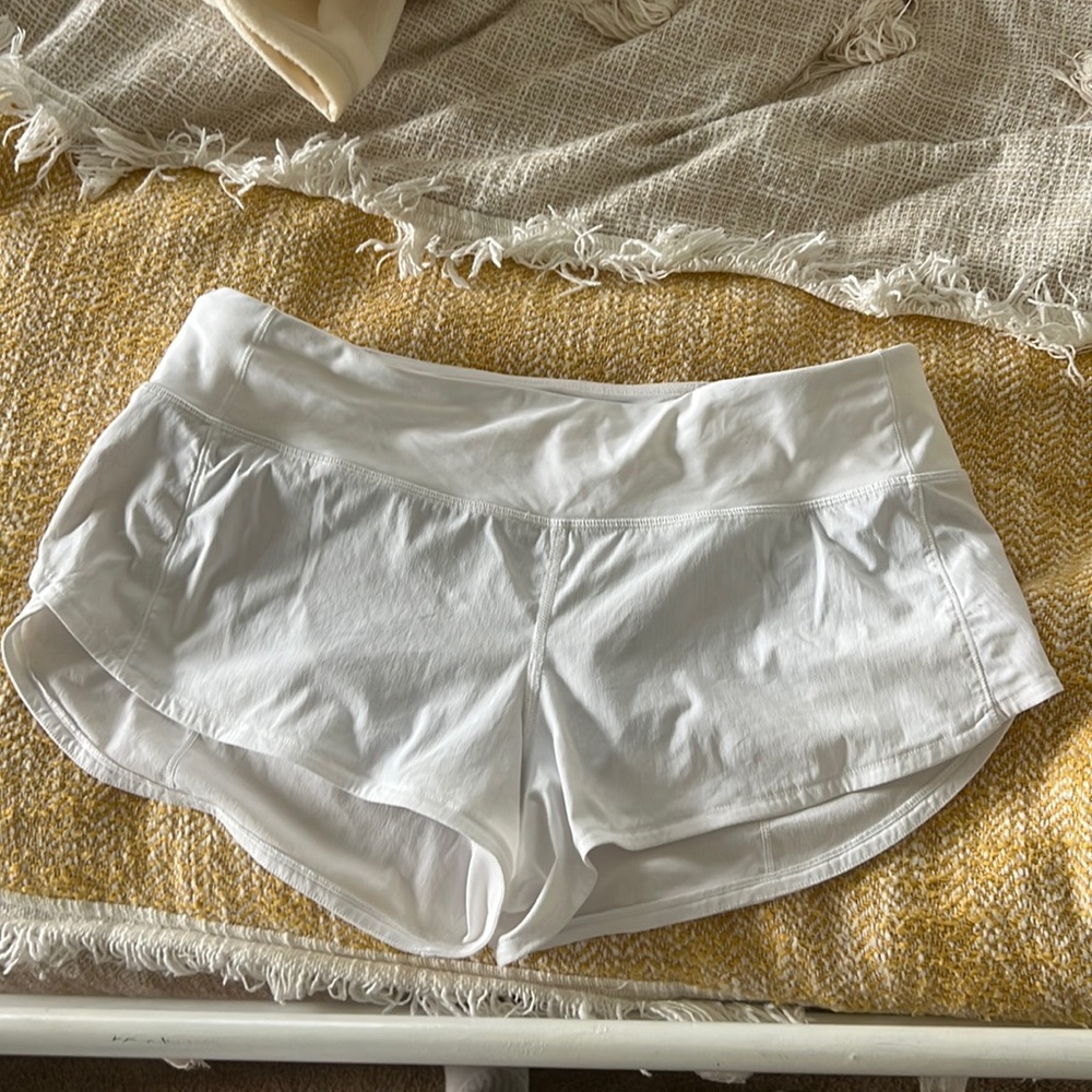Lululemon White Speed Up Short Size 8 2.5”